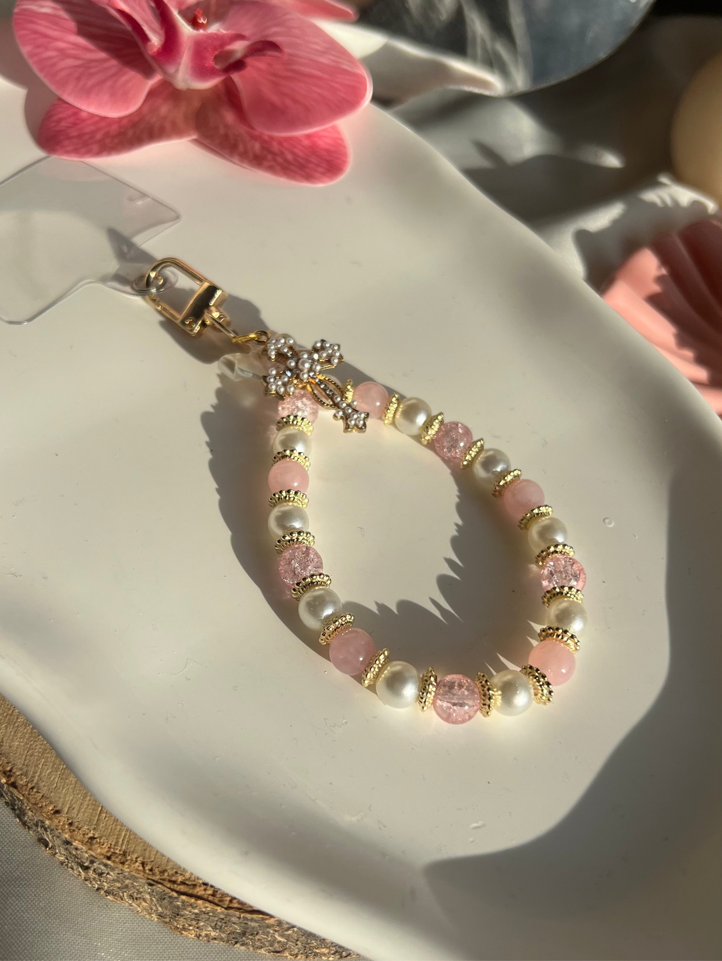 Bijoux de téléphone rose