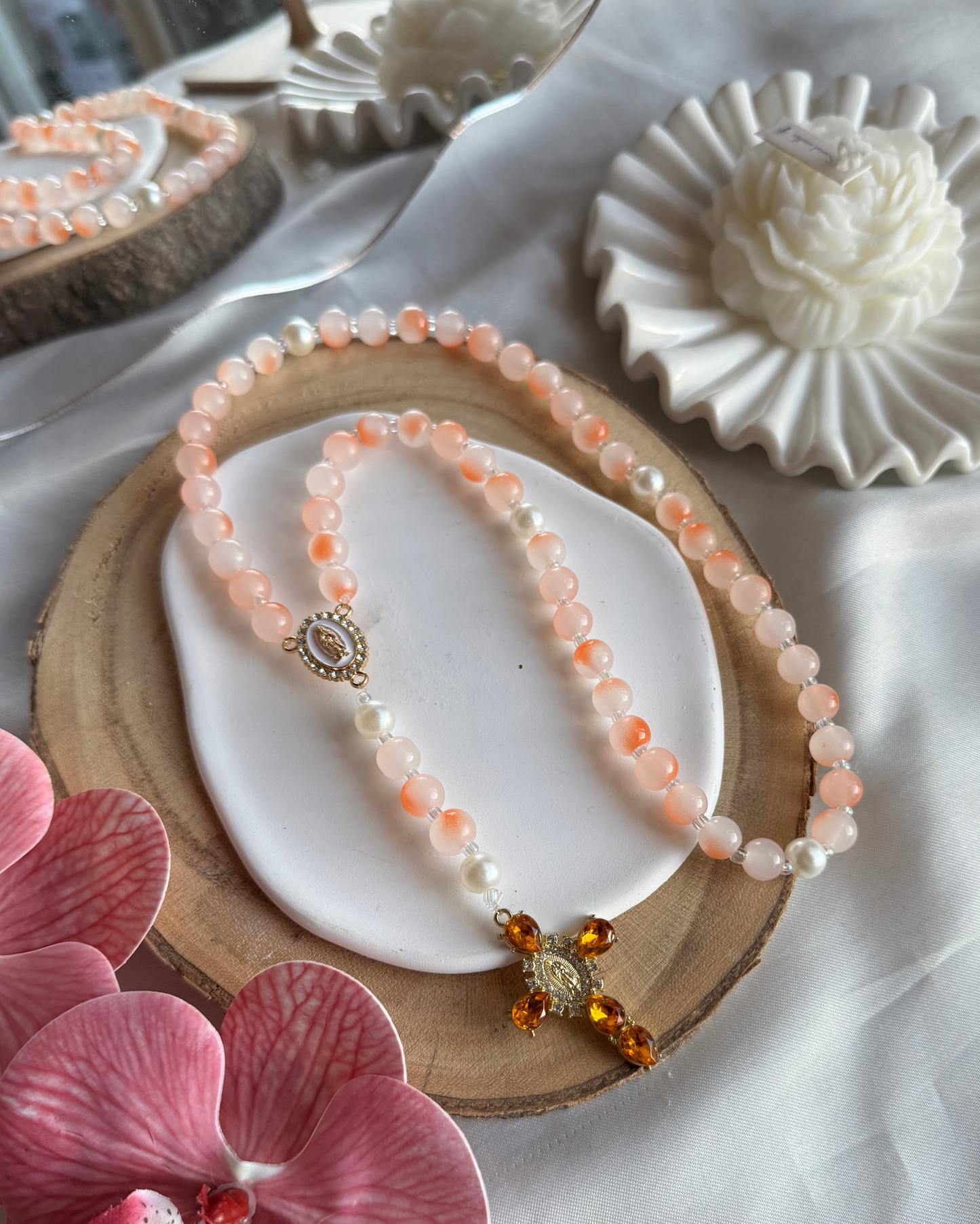Chapelet dégradé de orange