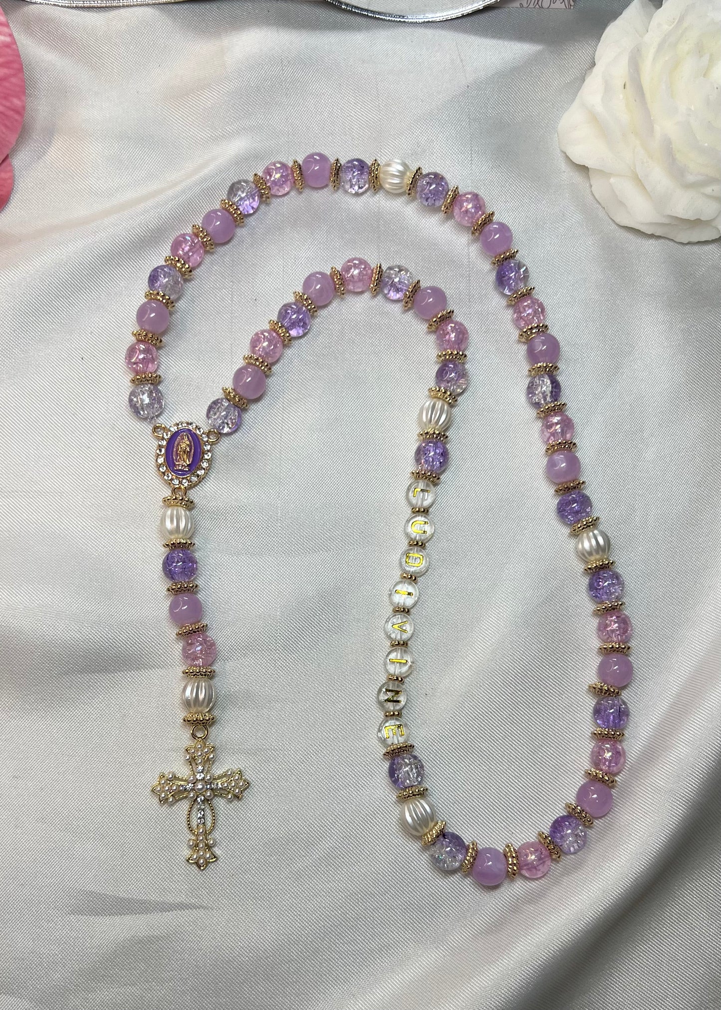 Lot 3 chapelets avec prénoms