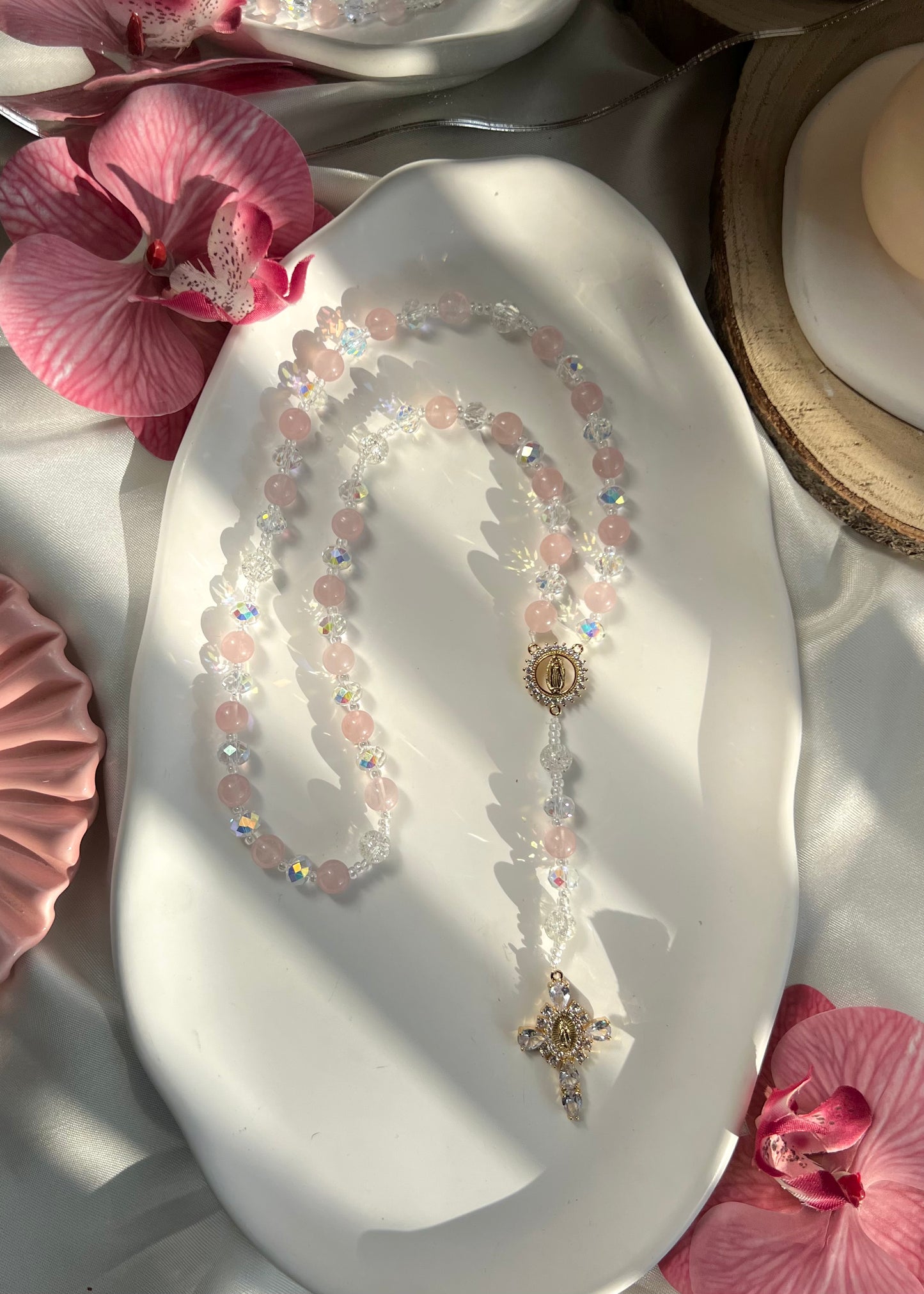 Chapelet Douceur en Quartz Rose