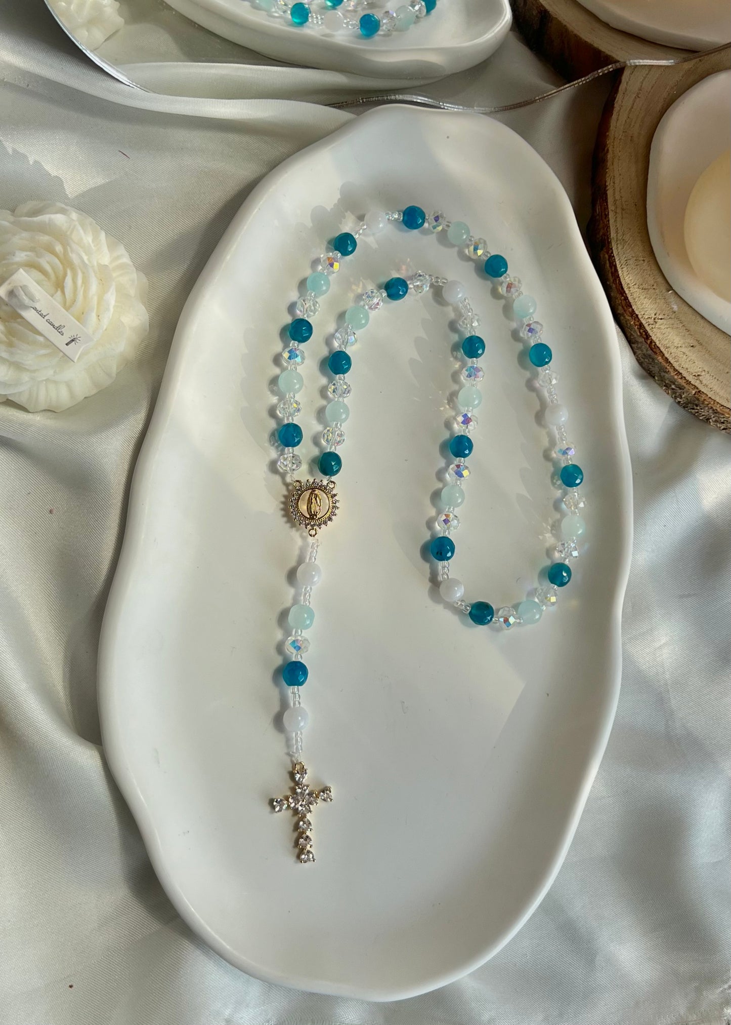 Chapelet Céleste en Agate turquoise