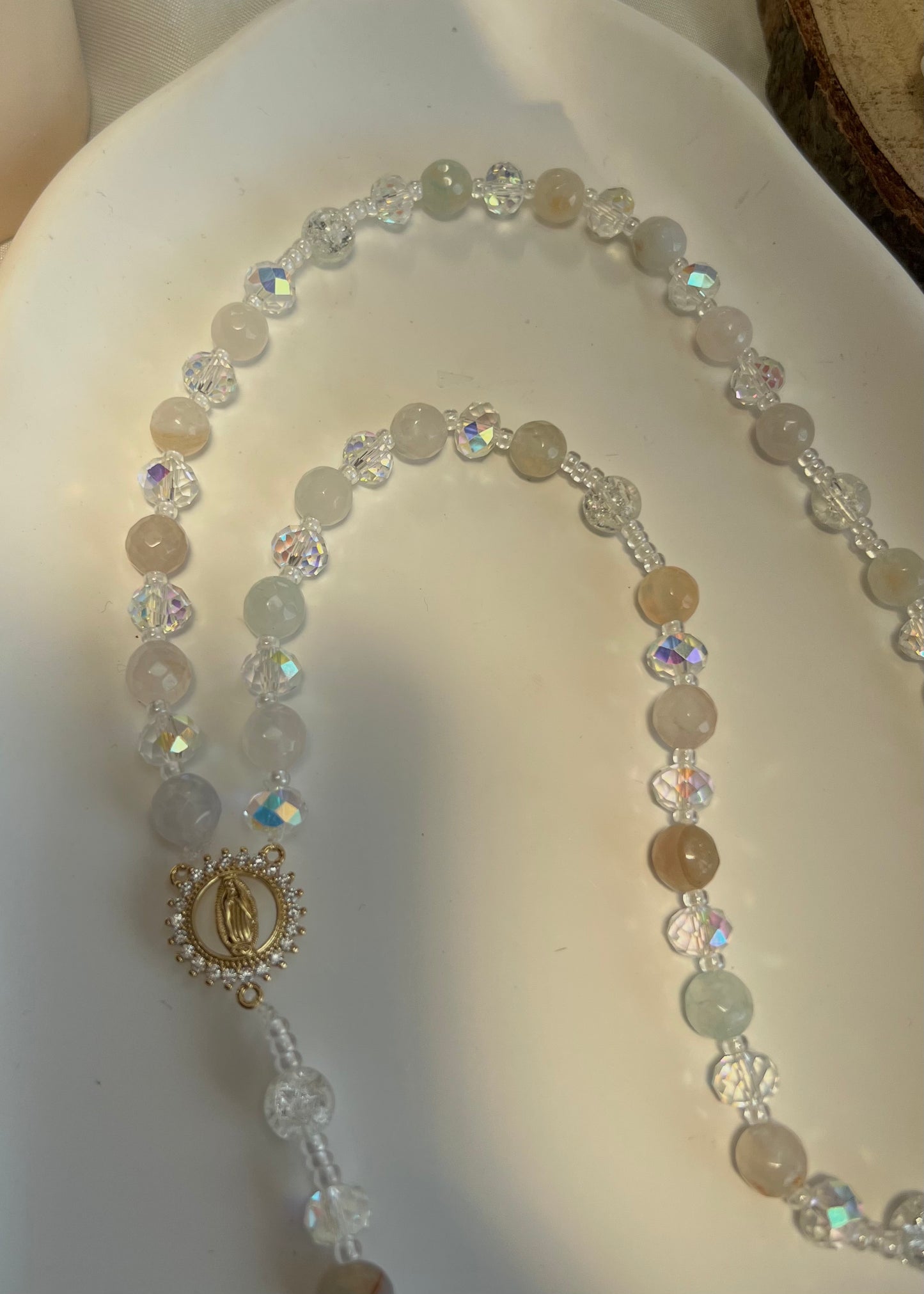 Chapelet Grâce divine en Agate rose