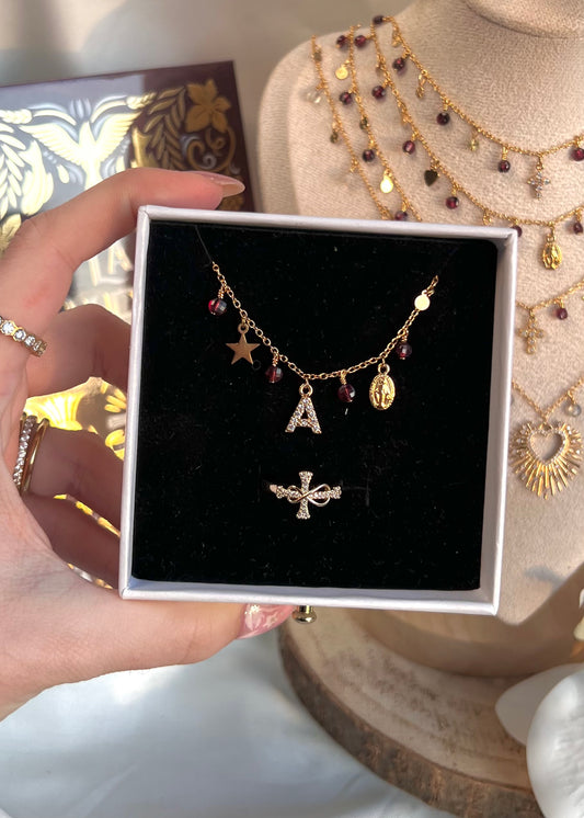 Collier initiale + bague
