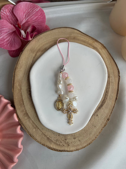porte clé rose avec dragonne