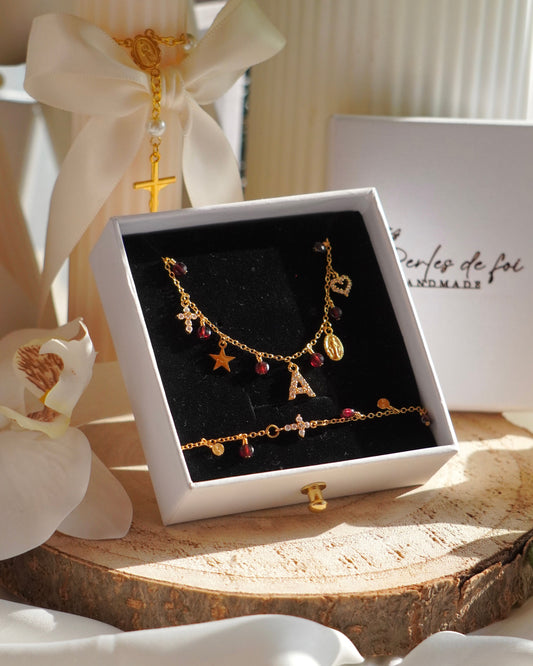 Collier initiale + bracelet