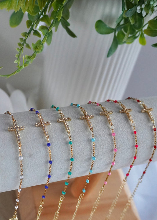 Bracelet croix brillante