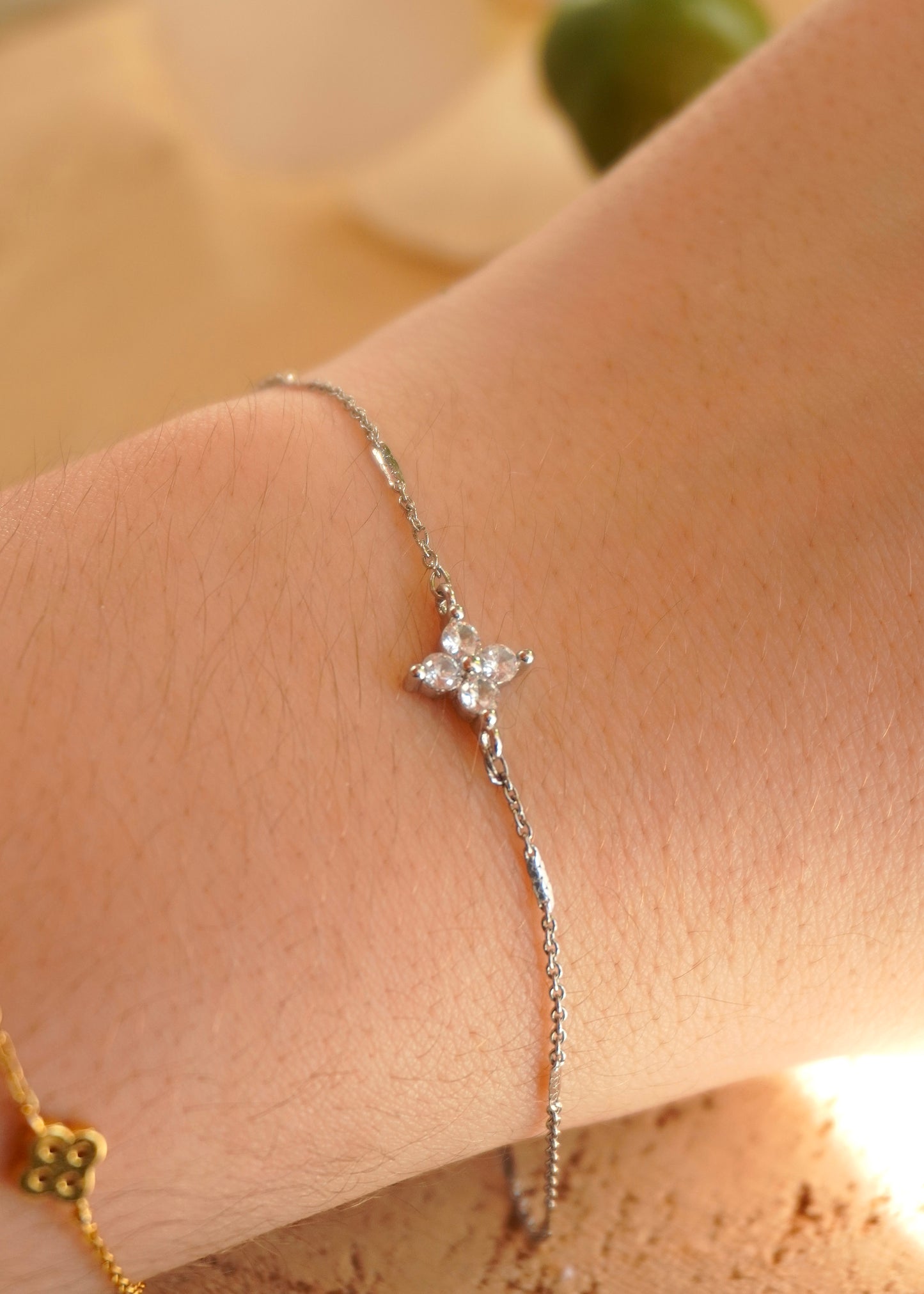 Bracelet trèfle (chaîne modifiable)