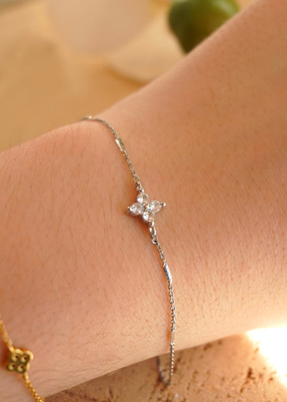 Bracelet trèfle (chaîne modifiable)