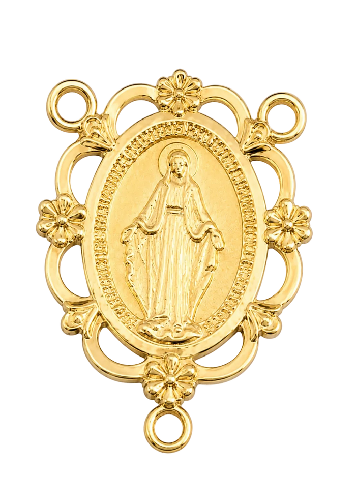 Médaille dorée dentelle