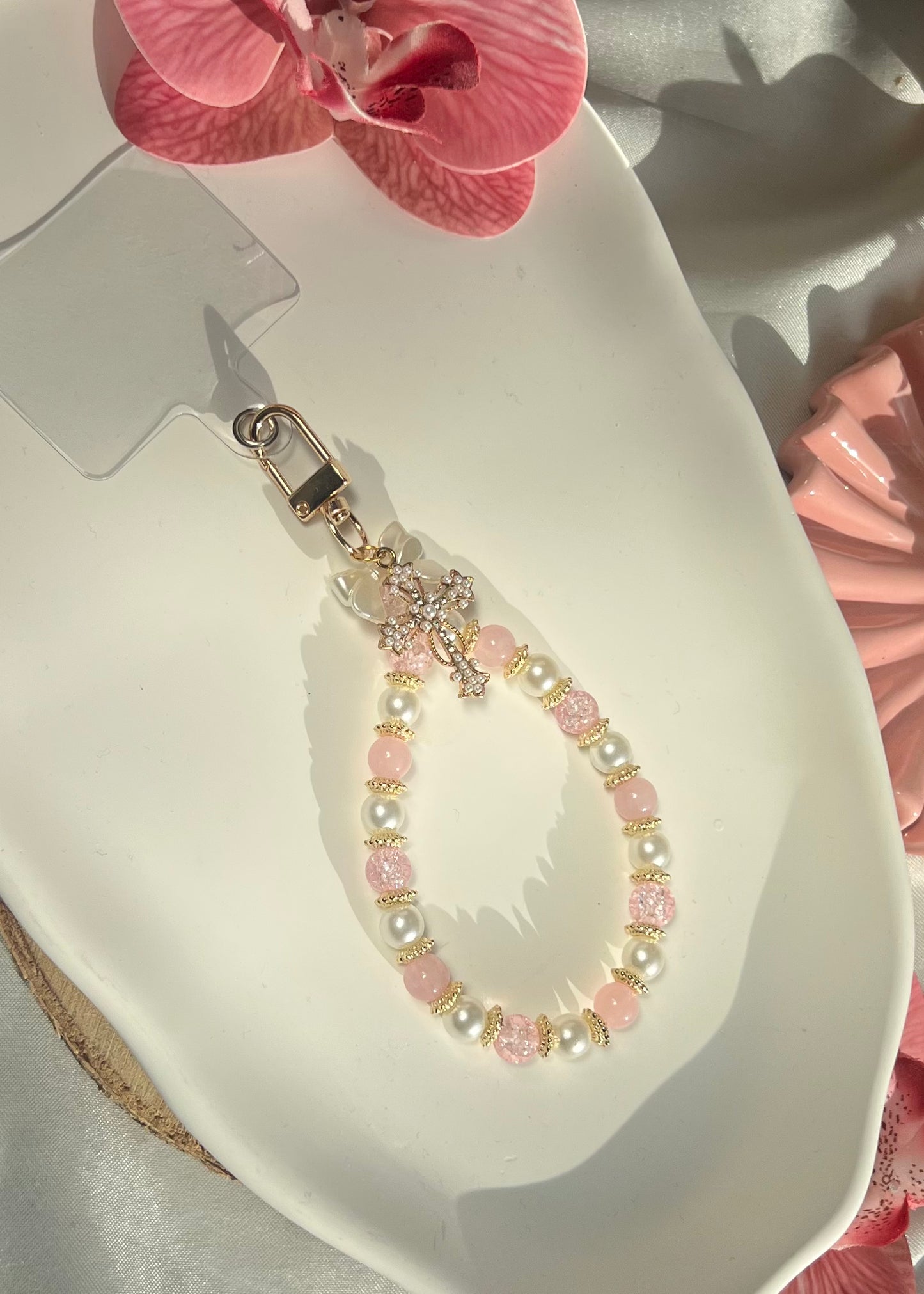 Bijoux de téléphone rose