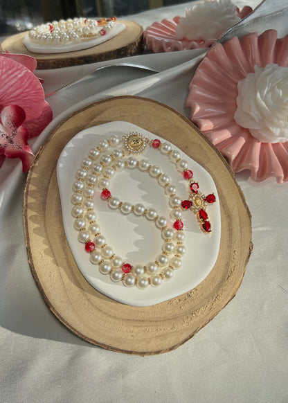 Chapelet rouge et blanc