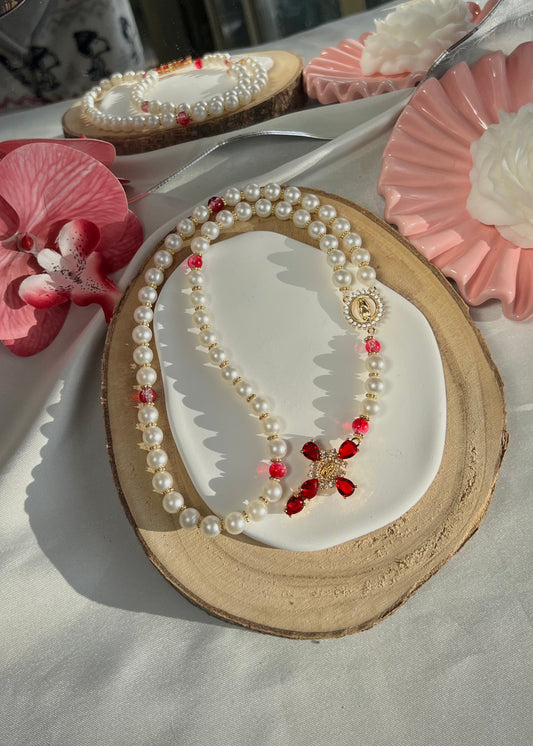 Chapelet rouge et blanc