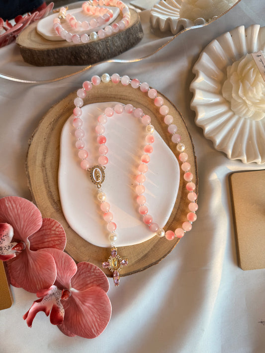 Chapelet degradé de rose