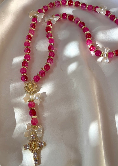 Chapelet rose à noeud