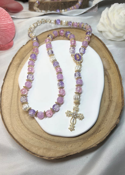 Lot 3 chapelets avec prénoms