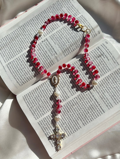Chapelet de rétroviseur rouge