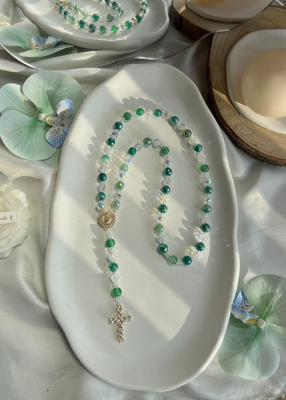 Chapelet Espéranza en Agate verte