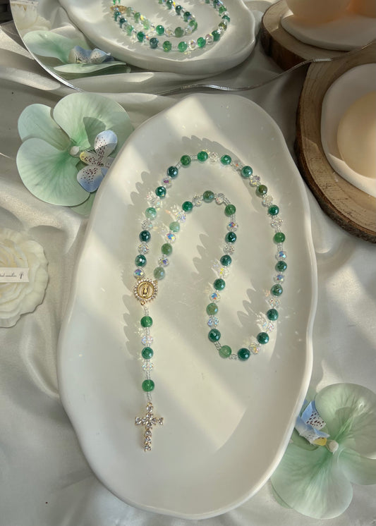Chapelet Espéranza en Agate verte
