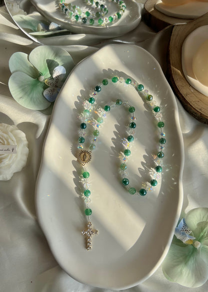 Chapelet Espéranza en Agate verte