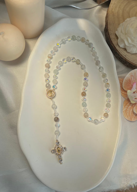 Chapelet Grâce divine en Agate rose
