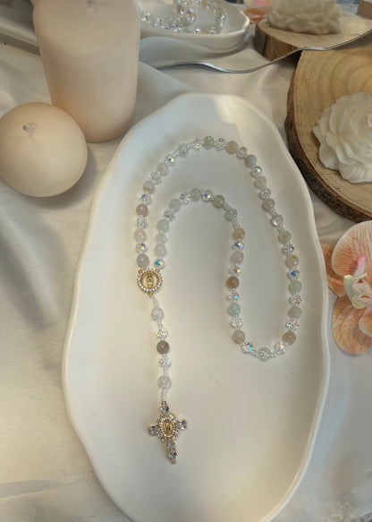 Chapelet Grâce divine en Agate rose